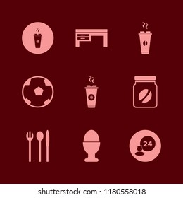 cup icon. cup vector icons set desk, soccer ball, hot coffee and egg cup
