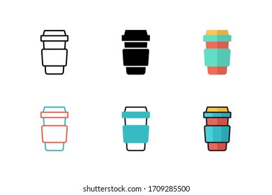 cup icon vector illustration with different style design. isolated on white background