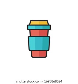 cup icon vector illustration filled outline style design. isolated on white background