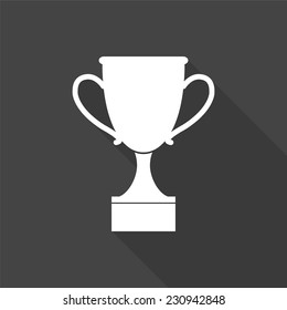 cup icon - vector illustration with long shadow isolated on gray 