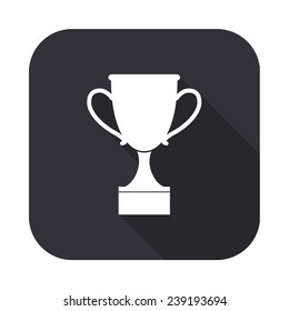cup icon - vector illustration with long shadow isolated on gray