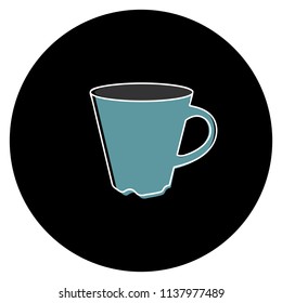 Cup icon vector illustration on black background