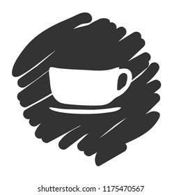 Cup icon vector illustration on gray background. EPS 10