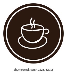 Cup icon vector illustration on brown background. Eps10