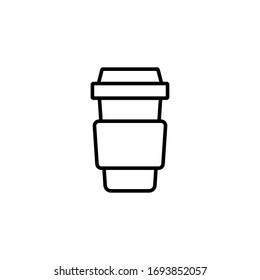 cup icon vector illustration outline style design. isolated on white background