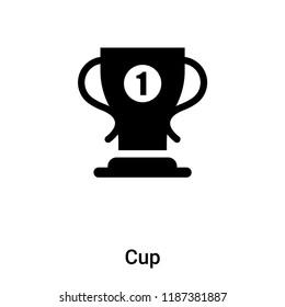 Cup icon vector isolated on white background, logo concept of Cup sign on transparent background, filled black symbol