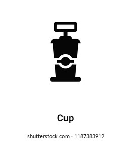 Cup icon vector isolated on white background, logo concept of Cup sign on transparent background, filled black symbol