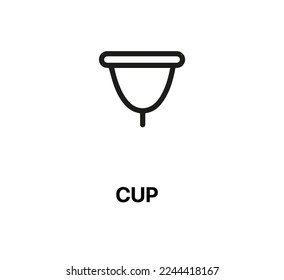 cup icon vector. Linear style sign for mobile concept and web design. cup symbol illustration. Pixel vector graphics - Vector.	