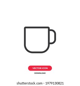Cup icon vector. Mug sign