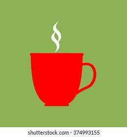 Cup icon vector on the green background. Vector illustration
