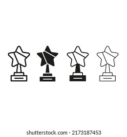 Juego de vectores de icono de la copa. Colección de signos de la ilustración ganadora. Símbolo o logotipo premium.