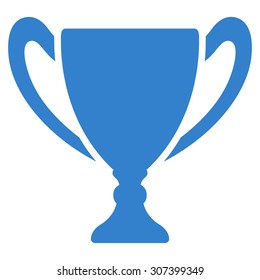 Cup icon. Vector style is flat symbols, cobalt color, rounded angles, white background.