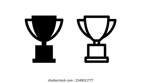 Icono de la copa. Símbolo del premio al ganador. Premio a la competencia. Trofeo deportivo de campeón. Ilustración vectorial aislada en un fondo blanco.