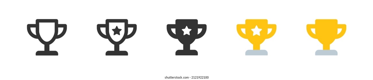 Cup icon. Winner trophy simbol. Sport prize sign in vector flat style.