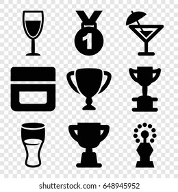 Cup icons set. set of 9 cup filled icons such as cream, drink, wine glass, trophy, cocktail