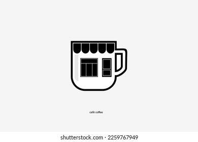 cup illustration logo and cafe vector icon in one
