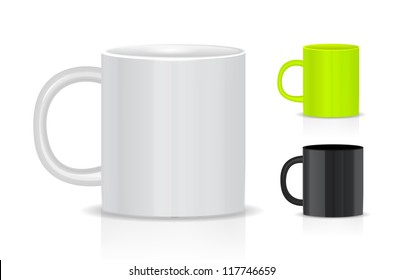 Cup illustration set isolated on white background