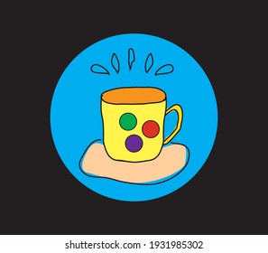 cup image design that can be used for logos, cafe interior design, t-shirt design and more


