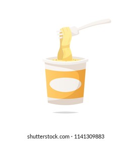Cup instant noodle vector isolated