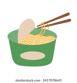 Una Copa de Ilustración instantánea de fideos de Ramen