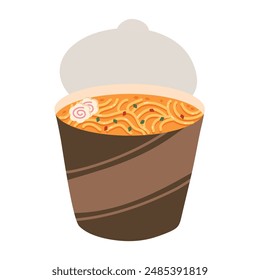 A Cup of Instant Ramen Noodle Illustration