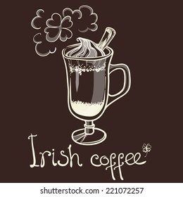 Cup Of Irish Coffee For Decorate The Cafe