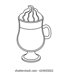 Cup of Irish coffee.Different types of coffee single icon in outline style vector symbol stock illustration web.