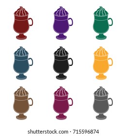 Cup of Irish coffee.Different types of coffee single icon in black style vector symbol stock illustration web.
