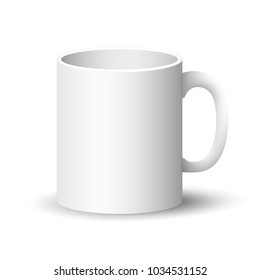Cup Isolated on a White Background, Front View on a Mug ,Vector Illustration