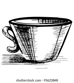 Cup isolated on white background sketch vector illustration