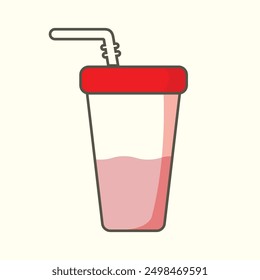 cup of juice flat design vector for summer season suitable for your design needs