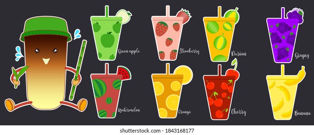 Cup juice plastic takeaway fruit shake drink glass healthy menu
