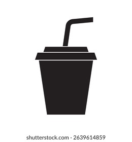 Cup of juice. Silhouette. Vector design. Illustration on white background.
