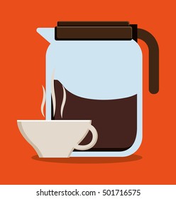Cup and kettle of Coffee shop design