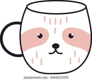 Cup With Koala Face Vector Illustration