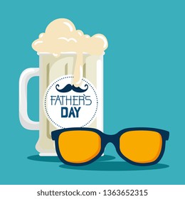 cup with label and mustache to fathers day