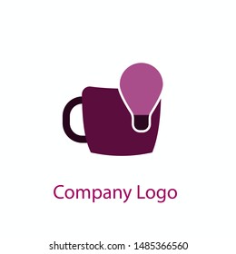 cup and lamp logo templates, logo for your business.