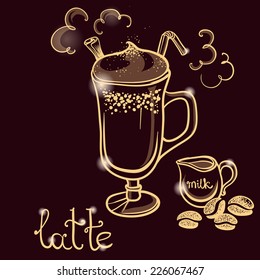 cup of latte coffee for decorate the cafe