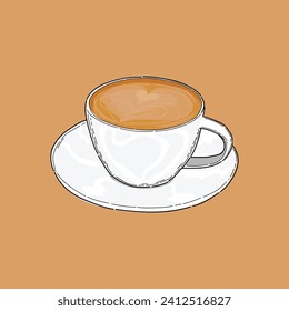 a cup of latte illustration vector design