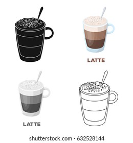 A cup of latte.Different types of coffee single icon in cartoon style vector symbol stock illustration web.