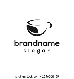 cup leaf logo design vector