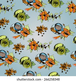 Cup and leaves background images for wallpaper and decoration need. 