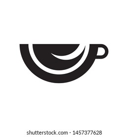 Cup with leaves logo template vector green tea icon design