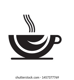 Cup with leaves logo template vector green tea icon design
