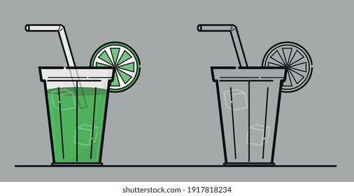 CUP OF LEMON JUICE WITH A RING ON THE EDGE AND CANUDO