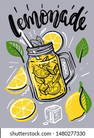 Cup with lemonade, sketch for your design