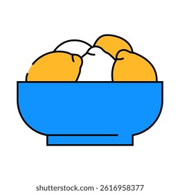 cup of lemons line icon vector. cup of lemons sign. isolated symbol illustration
