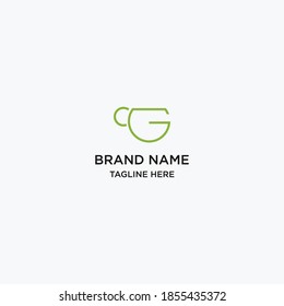 cup letter g logo design vector 
