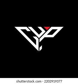 CUP letter logo creative design with vector graphic, CUP simple and modern logo in triangle shape.