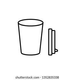 Cup and lid for coffee and tea vector icon